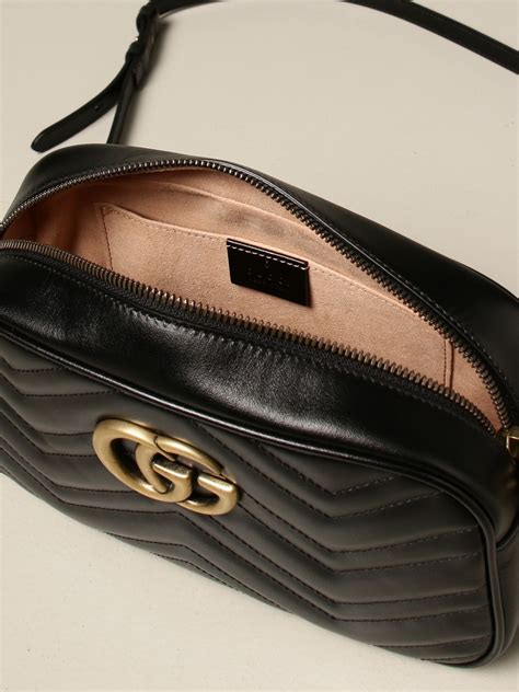 borsa gucci tracolla pelle nera grande|Gucci borse.